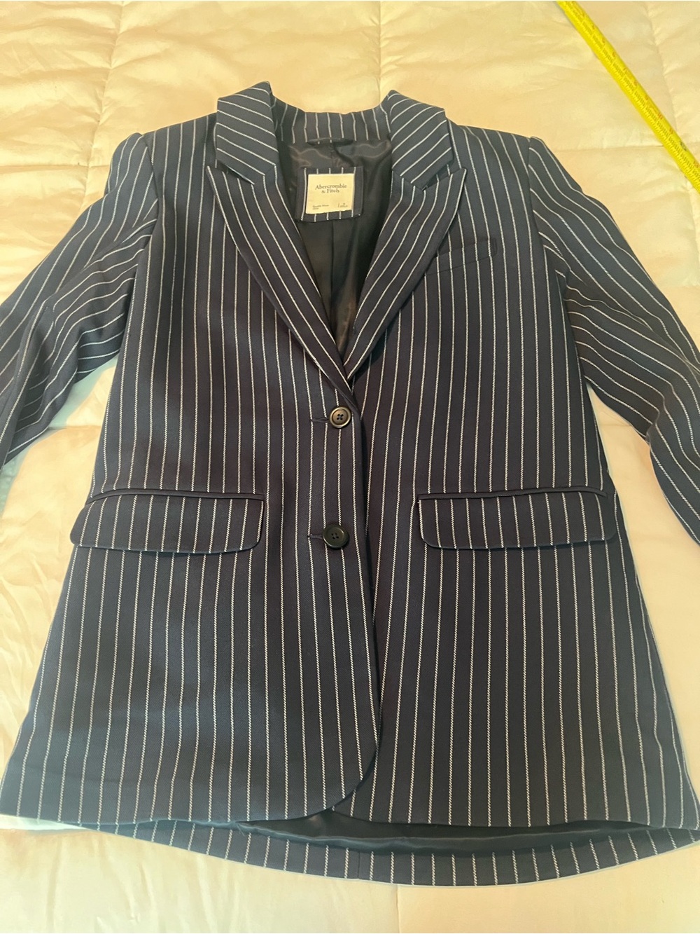 Abercrombie and Fitch Navy Pinstripe Blazer Jacket